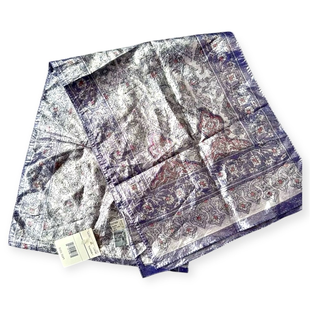 COPY - 🤩 RARE Vntg Oscar de la Renta Blue Pink Purple Metallic Silver Gold Lame… - Picture 2 of 8